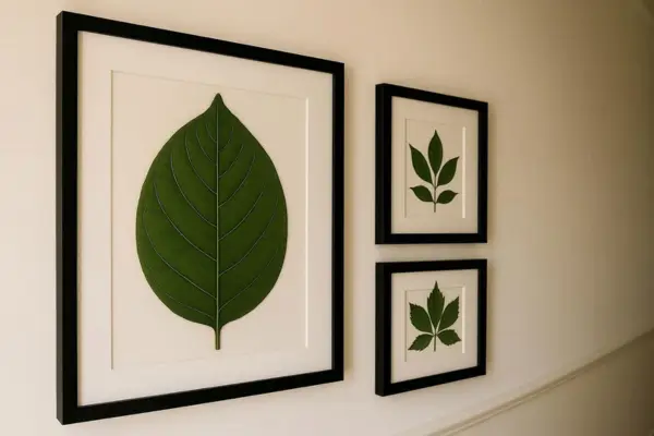 Quadros com Folhas Prensadas: Tamanhos e Proporções para Corredores